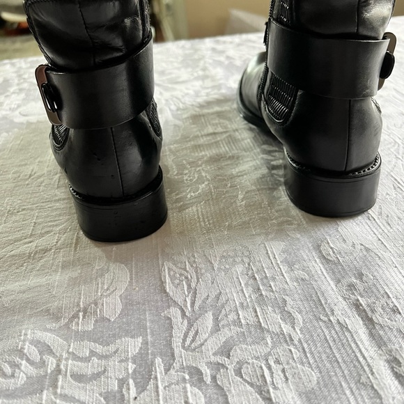 Aquatalia Pleated Accent Leather Knee-High Boots - Picture 9 of 12